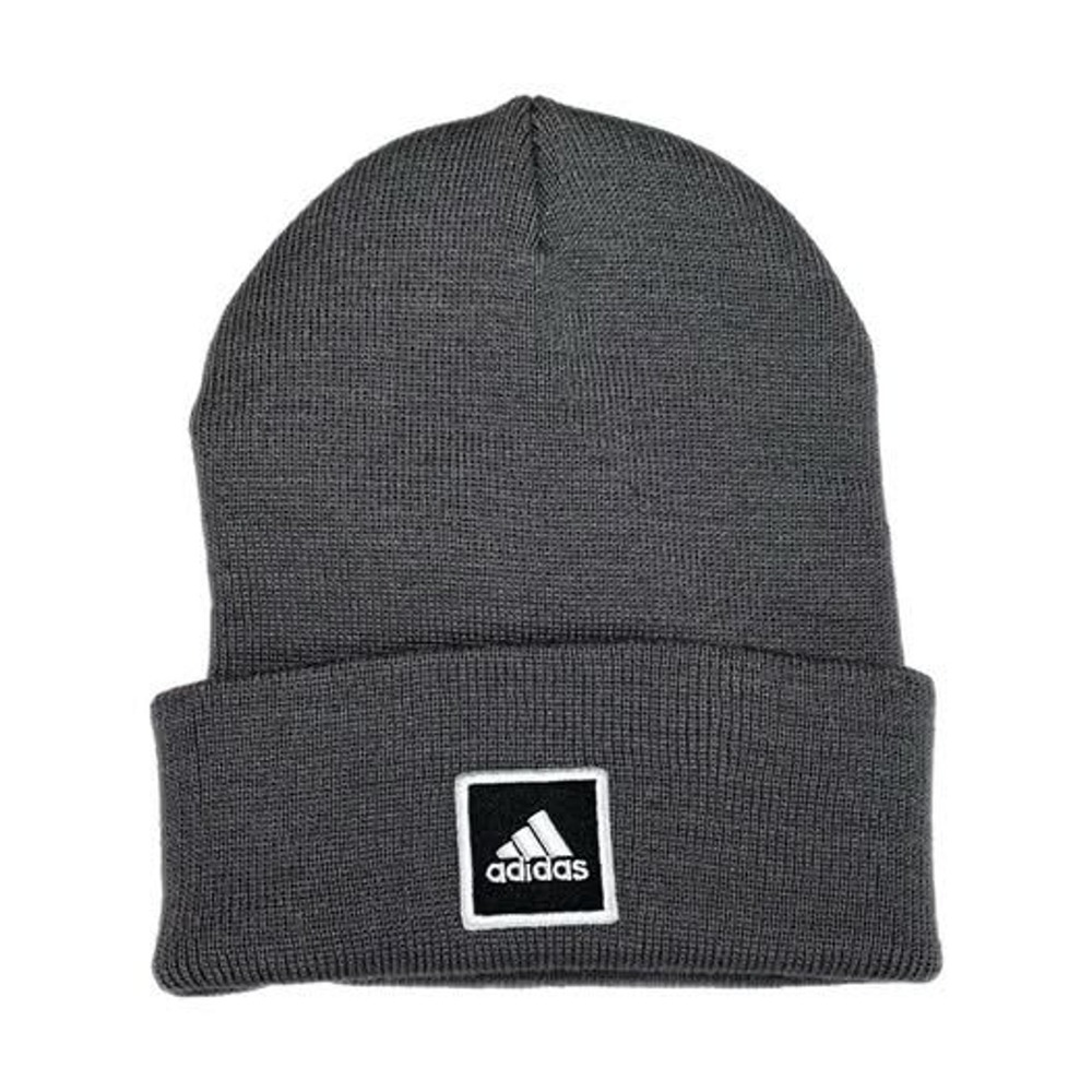 Adidas Beanie Wide Cuff Fold Winter Cap Brand New With Tags Gray Unisex One Size